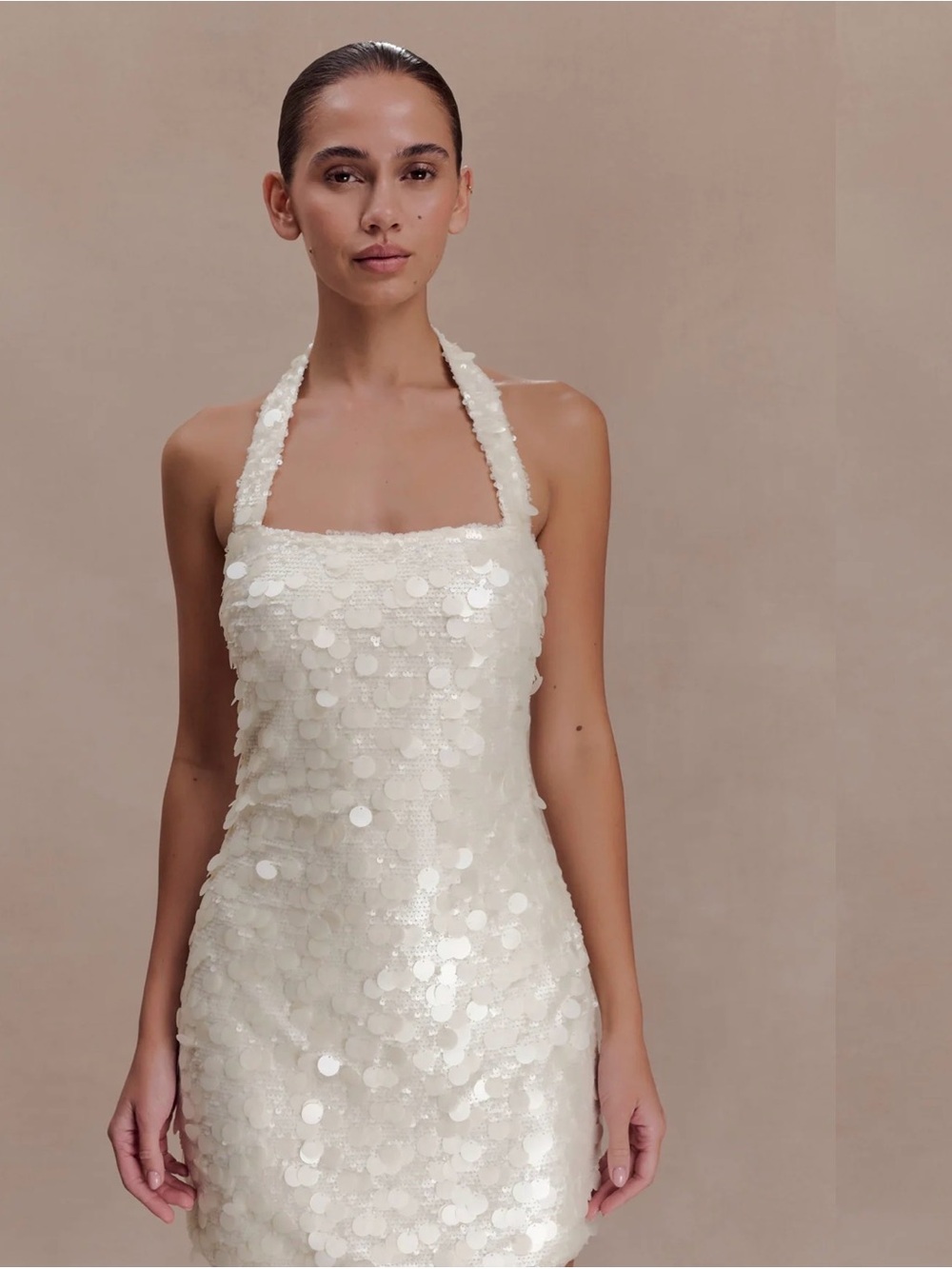 Caralee
Sequin Halter Mini Dress - Ivory